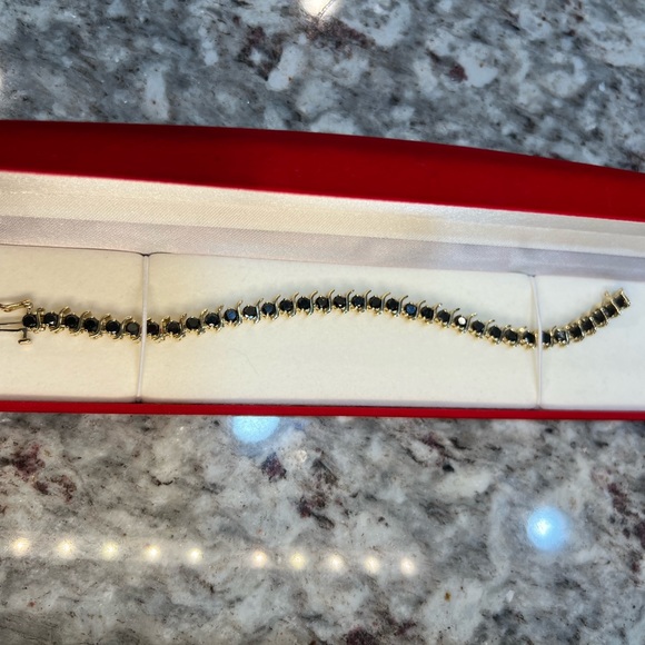 7.0 ctw VS Certified Black Diamond Bracelet 10k Yellow Gold - Picture 3 of 5